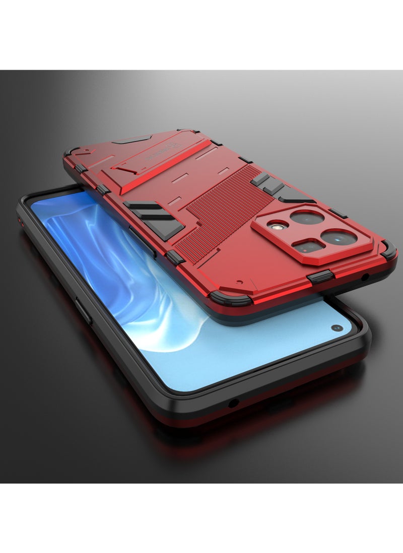 جولدن ماسك - اوبو رينو 7 4جى/اف 21 برو (Oppo Reno7 4G/F21 Pro) جراب بانك كفر حماية للهاتف - (احمر) - Image 1