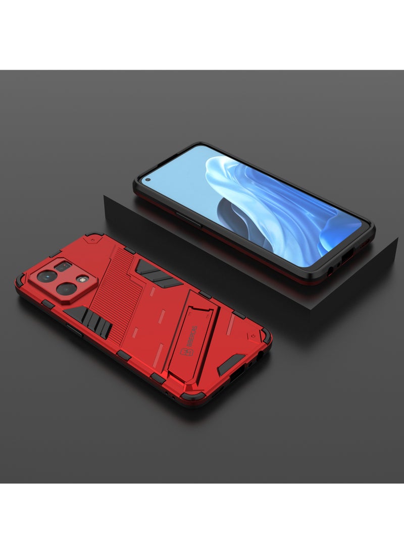 جولدن ماسك - اوبو رينو 7 4جى/اف 21 برو (Oppo Reno7 4G/F21 Pro) جراب بانك كفر حماية للهاتف - (احمر) - Image 1
