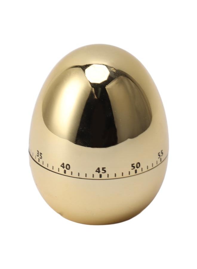 Thoraya - 60 Minutes Egg Model Mechanical Timer Cooking Alarm Clock Manual Timer for Kitchen Gold - Image 1