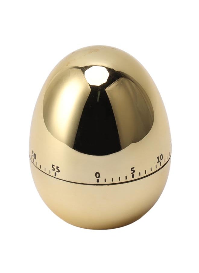 Thoraya - 60 Minutes Egg Model Mechanical Timer Cooking Alarm Clock Manual Timer for Kitchen Gold - Image 1