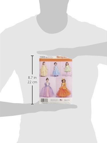 SIMPLICITY 1303 Girl's Halloween Costume Princess Dress Sewing Pattern, Sizes BB (3-6) - Image 3