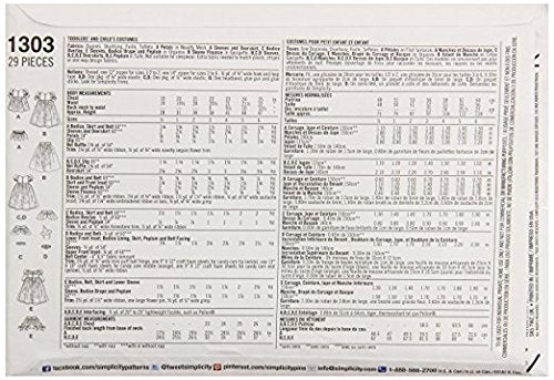 SIMPLICITY 1303 Girl's Halloween Costume Princess Dress Sewing Pattern, Sizes BB (3-6) - Image 2