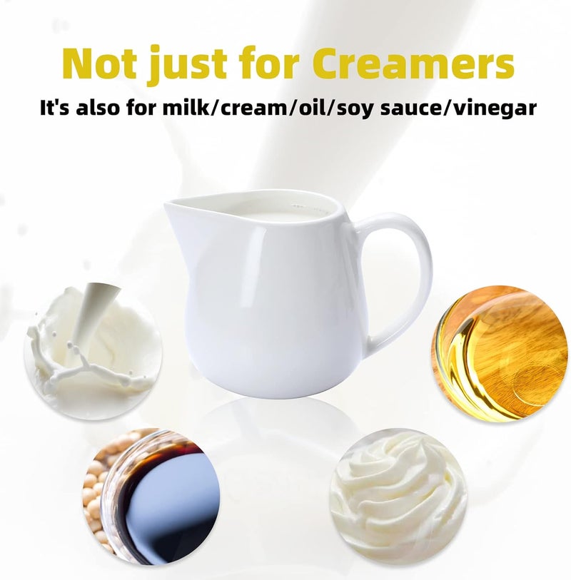 ONTUBE Ceramics Creamer Pitcher 11 oz Cream White - Image 3