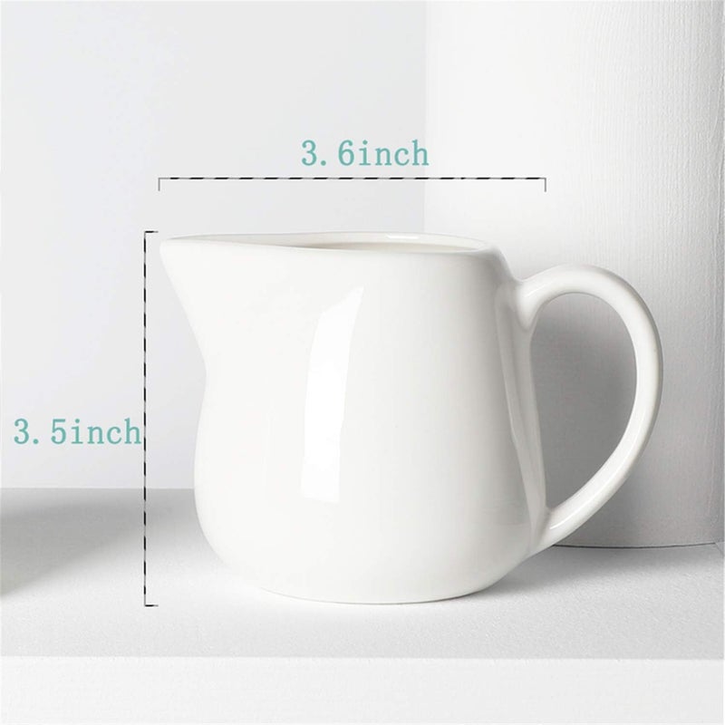 ONTUBE Ceramics Creamer Pitcher 11 oz Cream White - Image 4