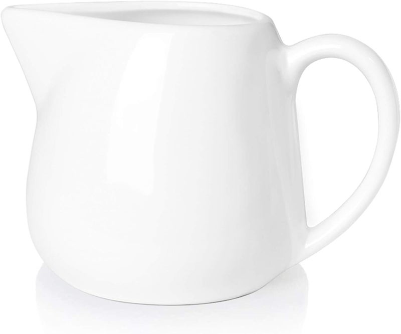 ONTUBE Ceramics Creamer Pitcher 11 oz Cream White - Image 1