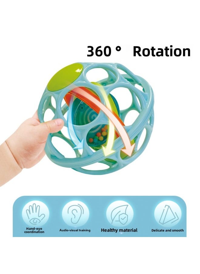 Generic - Infant Hand-held Ball Can Be Bitten Can Be Boiled Toys Early Education Puzzle Large Hole Rattle Hand-held Soft Rubber Ball Wholesale-Color:Double Rattle  3606 - Image 1