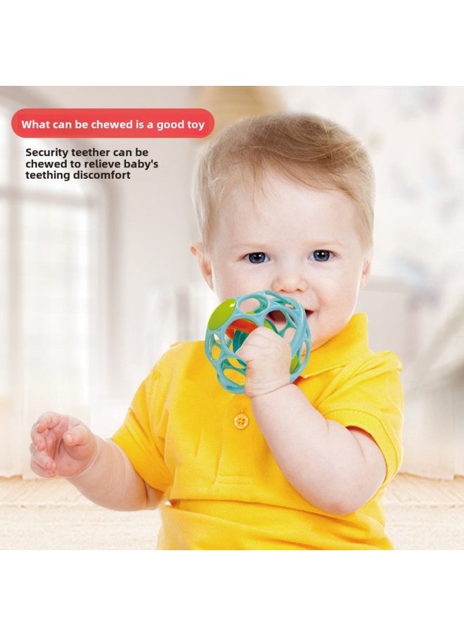 Generic - Infant Hand-held Ball Can Be Bitten Can Be Boiled Toys Early Education Puzzle Large Hole Rattle Hand-held Soft Rubber Ball Wholesale-Color:Double Rattle  3606 - Image 1