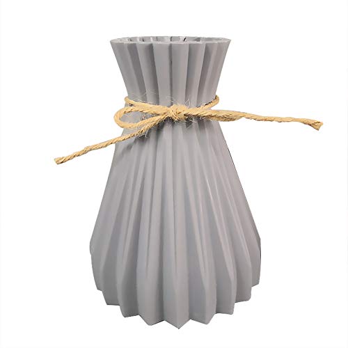 Houkiper Plastic vase, Vases for Flowers Ceramic Look Unbreakable Home Decoration Vase European Wedding for Home Decor, Living Room, Table, Home, Office, Black - Image 2