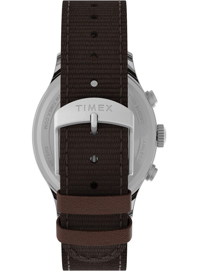 Timex Men's Expedition Field Chrono 43mm Watch - Brown Strap Black Dial Silver-Tone Case, Brown - Image 3