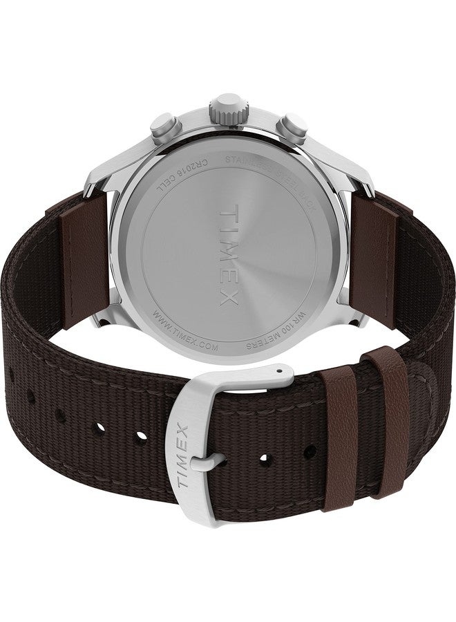 Timex Men's Expedition Field Chrono 43mm Watch - Brown Strap Black Dial Silver-Tone Case, Brown - Image 4