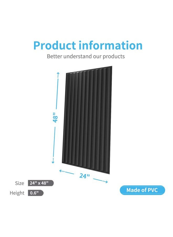 Art3d 2x4 ft Drop Ceiling Tiles in Black, 12-Sheet Arc-Slat Design 3D Wall Panels for Interior Wall Decor 24x48 inch - Image 3