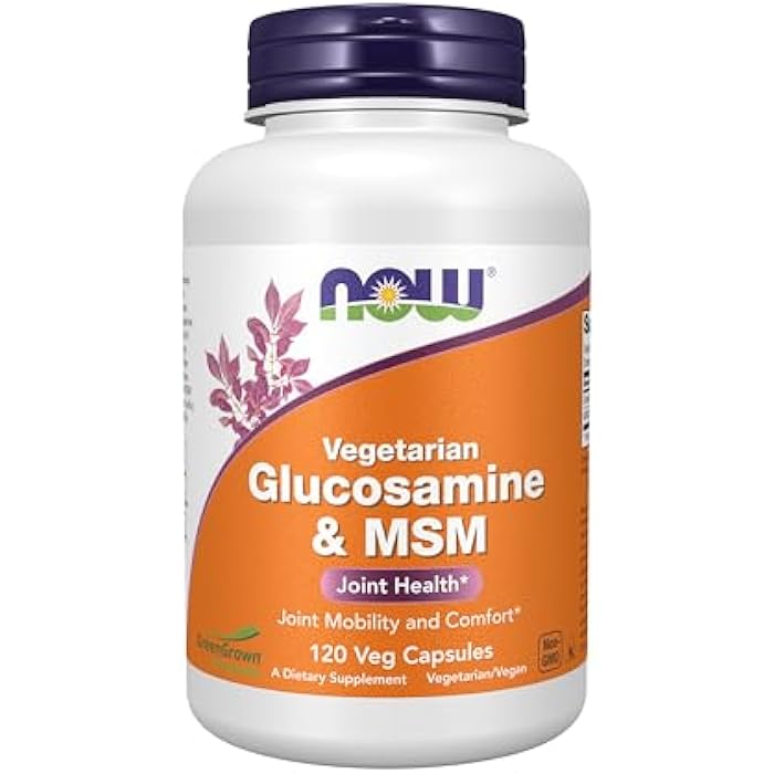 now Supplements, Glucosamine & MSM (GreenGrown® Glucosamine), Vegetarian, 120 Veg Capsules - Image 1