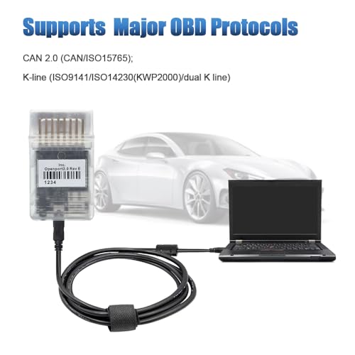PARANNIC OBD2 K-CAN Diagnostic Cable for Openport 2.0 ECU, Compatible for Jaguar for Land Rover for Toyota for Mitsubishi for Subaru Vehicles, Work for SDD V163 for Techstream for Tactrix - Image 2