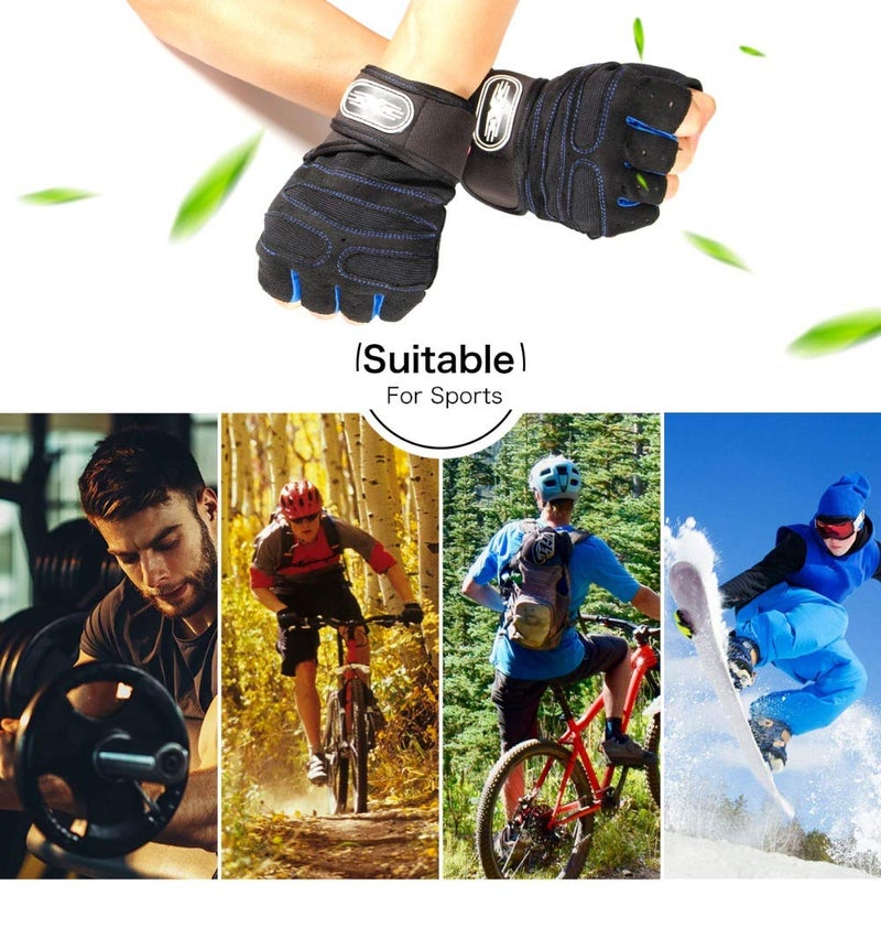 Alexvyan Certified Imported 1 Pair Green Protective Half Finger Hand Riding, Cycling, Bike Motorcycle Gym Gloves for Men, Universal Size - Image 4