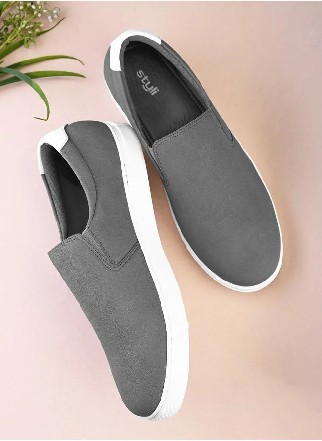 Styli Solid Slip On Double Padded Casual Shoes