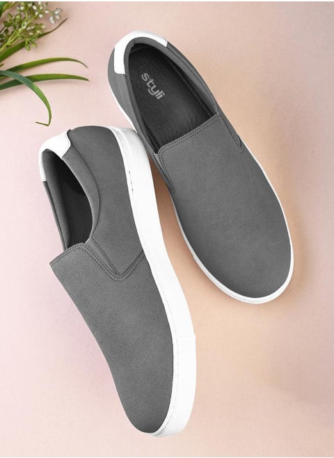 Solid Slip On Double Padded Casual Shoes