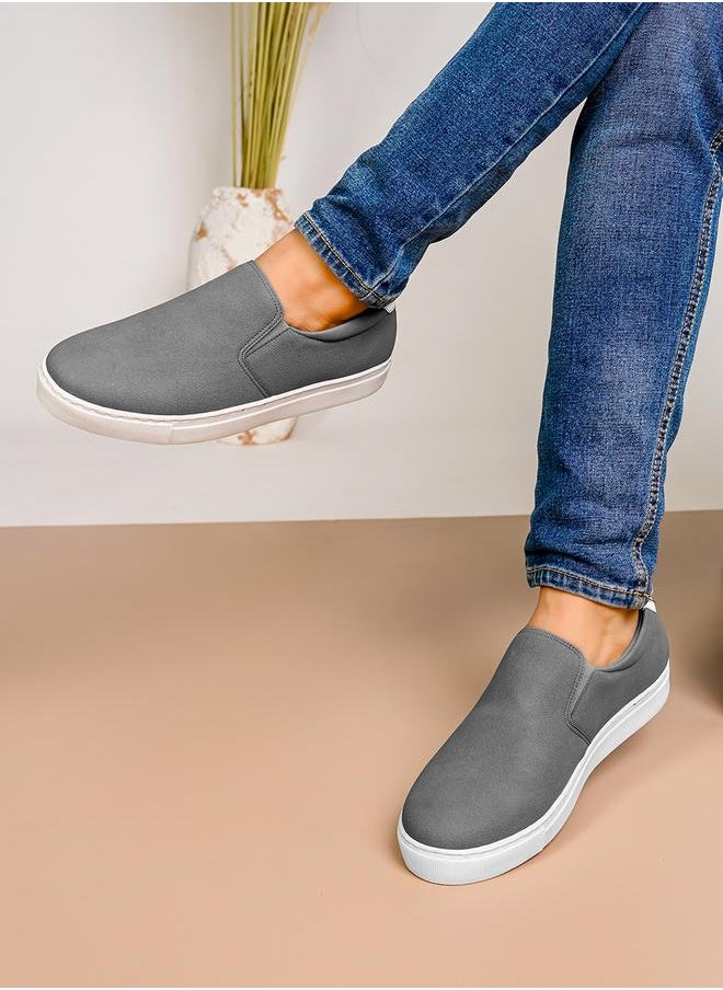 Solid Slip On Double Padded Casual Shoes