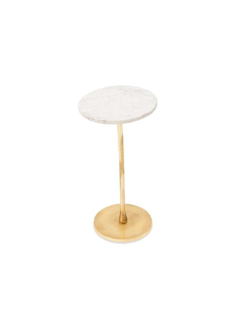 Pan Home Uma Accent Table Marble - White & Gold - Image 3