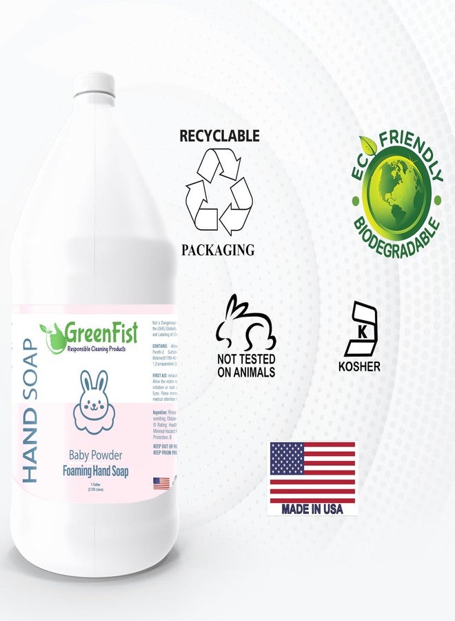 GreenFist Foaming Hand Soap Refills Baby Powder Scent Jug Foam Refill Made in USA, 128 ounce (1 Gallon) - Image 4