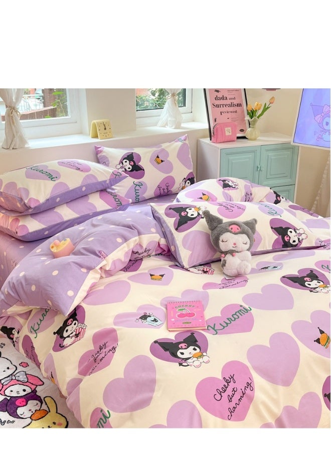 مجموعة ملاءة سرير مريحة من 4 قطع كيرومي قطنية، هدية بمناسبة يوم الأطفال وهدية عيد ميلاد، 200X230 سم - Image 2