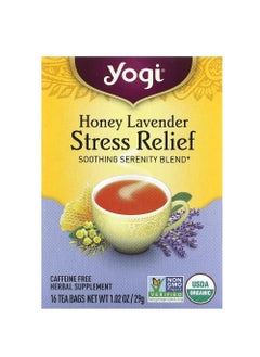 Yogi Tea Pack Of 16 Organic Honey Lavender Stress Relief Herbal Tea Bags  - Image 1