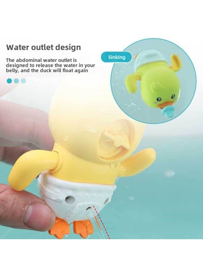 Children's Bathing Water-playing Duck Chain-winding Water-playing Duck Summer Baby Baby Bathroom Bath Swimming Toy-Specifications:White Pants Duck - Image 4