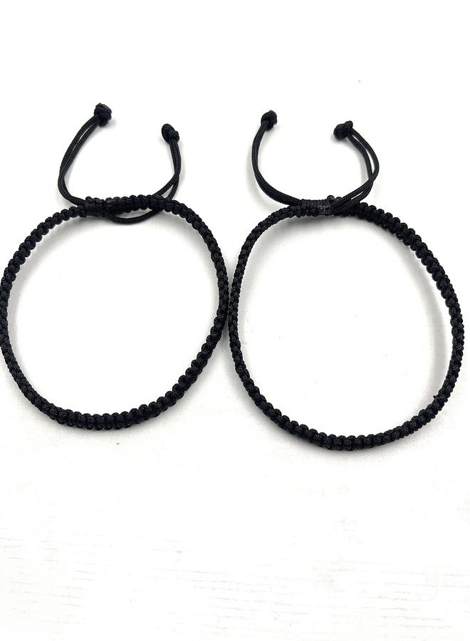 Jyokrish Handmade Adjustable Pair of 1 Simple Black Thread Knot Anklet For Women | girls | Nazariya |Anklet |Payal |Free Size |Pack of 2| Threadwork - Image 4