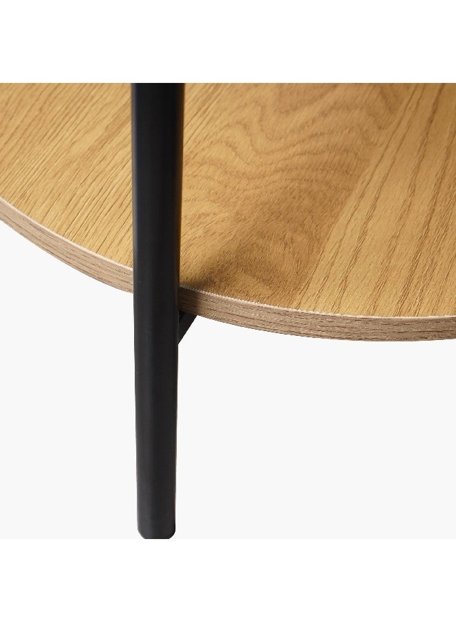 Home Box Velmont Glass Top End Table with Shelf 52 x 45 x 52 cm - Image 5