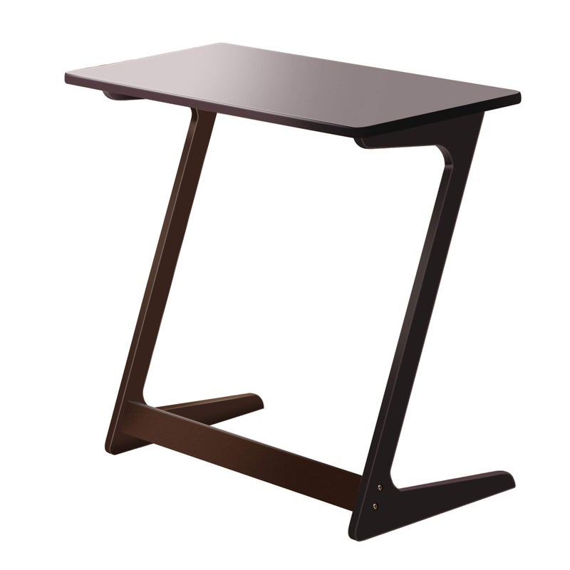 Zoopolyn Zoopolyn Tv Tray Table Bamboo Tv Dinner Table Z Shaped end Table for Sofa Couch Laptop Living Room Bedroom Brown 