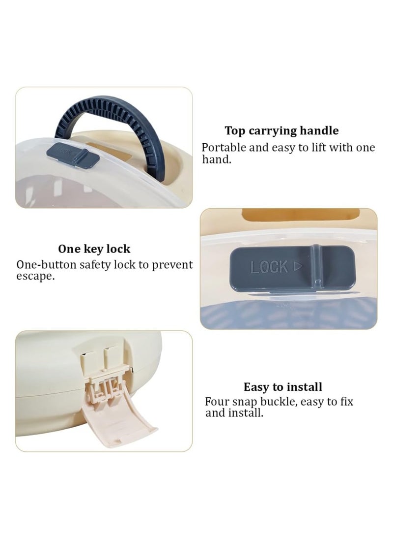 NNC PETS Pet carrier with Carrying handle, Stylish and Lightweight, 42 Pet capsule with safety lock, Transparent view, Fully enclosed pet carrier for small and Medium cats, Breathable cat travel case, (Brown) - Image 4