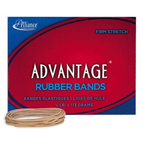 Alliance Rubber 26199 Advantage Rubber Bands Size #19, 1/4 lb Box Contains Approx. 312 Bands (3 1/2" x 1/16", Natural Crepe) , Beige - Image 1