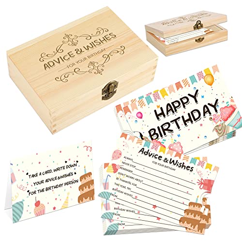 1DFAUL 60pcs Birthday Wishes Cards, Guest Book Advice Cards Box for Birthday Party, Advice And Wishes for Birthday - Image 2