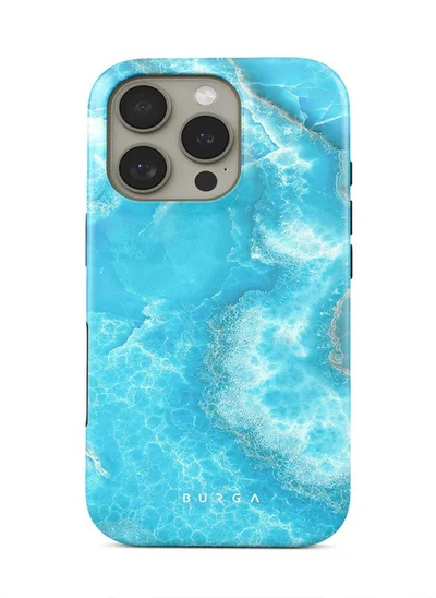 BURGA Burga iPhone 16 Pro Max Case, 2 Piece Hard Shell + TPU Interior, Shock Absorption, All Port Accessible, Raised Bezel For Screen & Camera Protection, Never Fading HQ Print,Ocean Waves