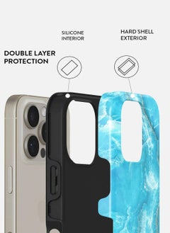 BURGA Burga iPhone 16 Pro Max Case, 2 Piece Hard Shell + TPU Interior, Shock Absorption, All Port Accessible, Raised Bezel For Screen & Camera Protection, Never Fading HQ Print,Ocean Waves  - Image 2