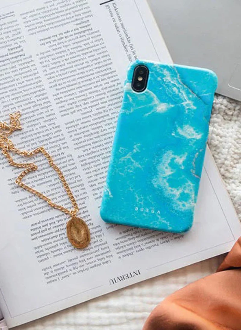 بورجا حافظة Burga iPhone 16 Pro Max، غلاف صلب مكون من قطعتين + جزء داخلي من مادة TPU، ممتص للصدمات، يمكن الوصول إلى جميع المنافذ، إطار مرتفع لحماية الشاشة والكاميرا، طباعة عالية الجودة لا تبهت أبدًا، أمواج المحيط