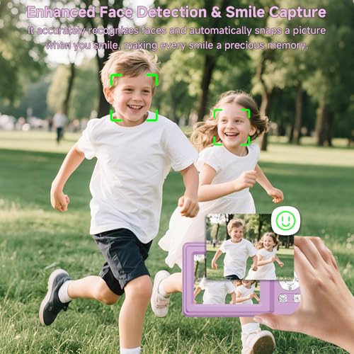 SMARTKLIK Digital Camera, 56MP 2.7K Dual-Screen Selfie Camera with 16X Zoom, 20 Filters & Anti-Shake, Portable Point and Shoot Digital Cameras with 32GB Card, Compact Travel Cameras for Beginners Teens Kids - Image 4