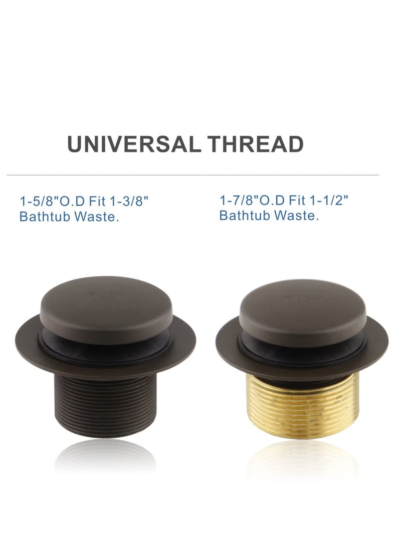 Excefore Black Bathtub Drain Tip-Toe Two-Hole, Tip Toe Bathtub Drain Conversion Kit Assembly, with 2-Hole Overflow Faceplate and Universal Fine/Coarse Thread, Matte Black - Image 3