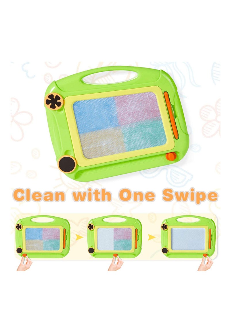 Magnetic Drawing Board table with Stamps  Pen   Education Doodle Toys for 1 4 Year Old Kids, Colorful Erasable Magnet Writing Sketching Pad for Toddlers Learning Green - Image 5