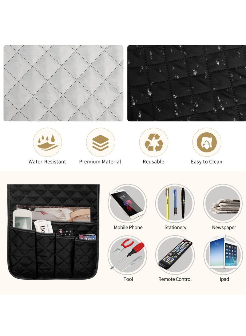 SYOSI Sofa Armrest Organizer, Remote Control Holder for Recliner Couch, Arm Chair Caddy with 5 Pockets for Magazine-Remote control-Tablet-Phone-iPad-Books-Glasses - Image 5