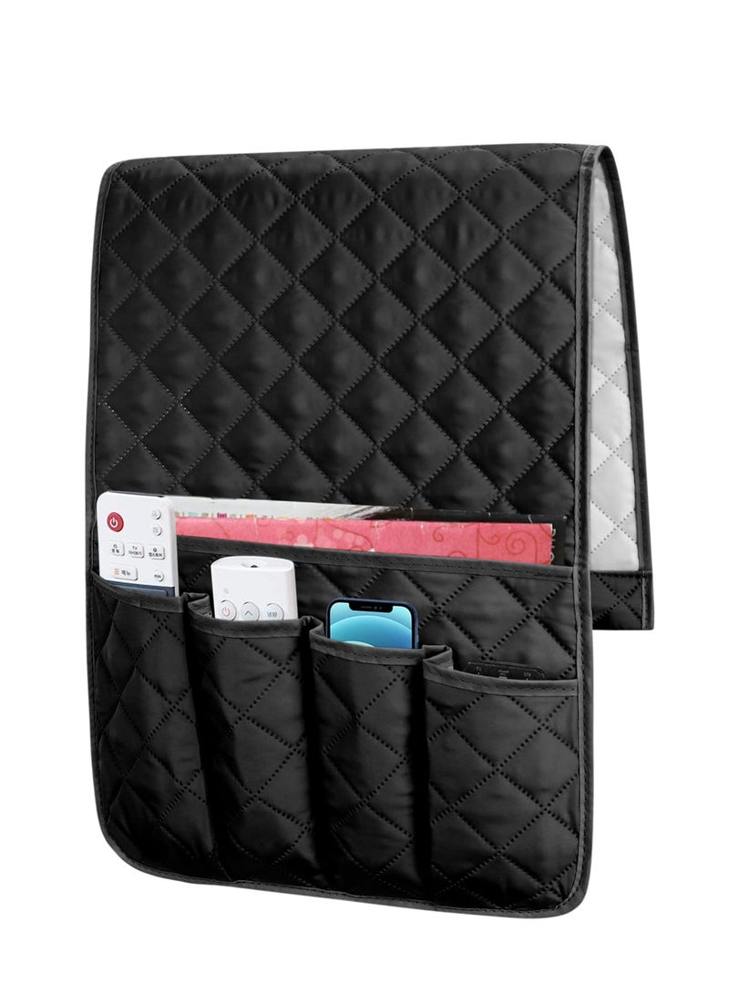 SYOSI Sofa Armrest Organizer, Remote Control Holder for Recliner Couch, Arm Chair Caddy with 5 Pockets for Magazine-Remote control-Tablet-Phone-iPad-Books-Glasses - Image 1