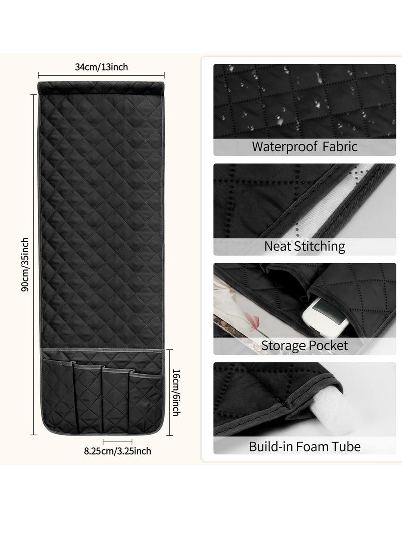 SYOSI Sofa Armrest Organizer, Remote Control Holder for Recliner Couch, Arm Chair Caddy with 5 Pockets for Magazine-Remote control-Tablet-Phone-iPad-Books-Glasses - Image 3