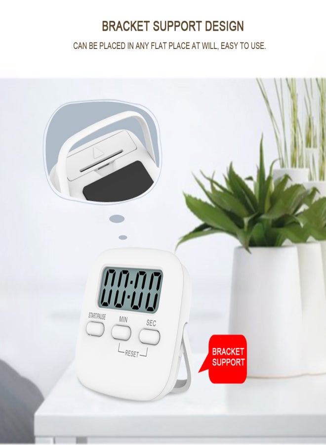 مؤقت مطبخ رقمي محمول مع منبه عد تنازلي مغناطيسي للطهي مع حامل شاشة LCD للدراسة والرياضة والطبخ والألعاب والمكتب - Image 3