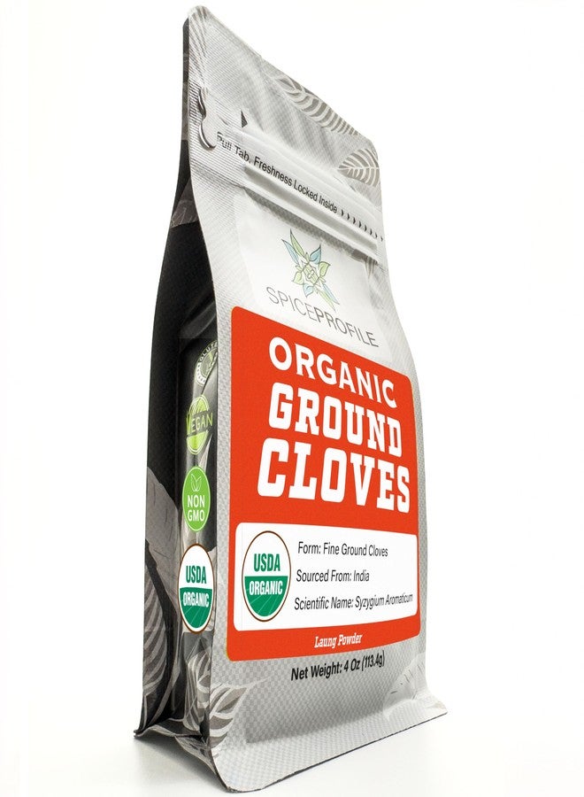 Spice Profile USDA Organic Ground Cloves, Lab Tested for Heavy Metals, Resealable 4 oz Pouch, Laung, Clavo Molido - Image 1