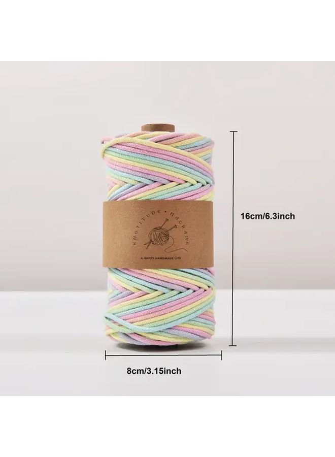 3mm Multicolor Gradient Braided Rope 6 Ice Blue Soft Durable For Crochet Knitting Crafts Handmade Pastel To Neon Colors Smooth Texture - Image 3