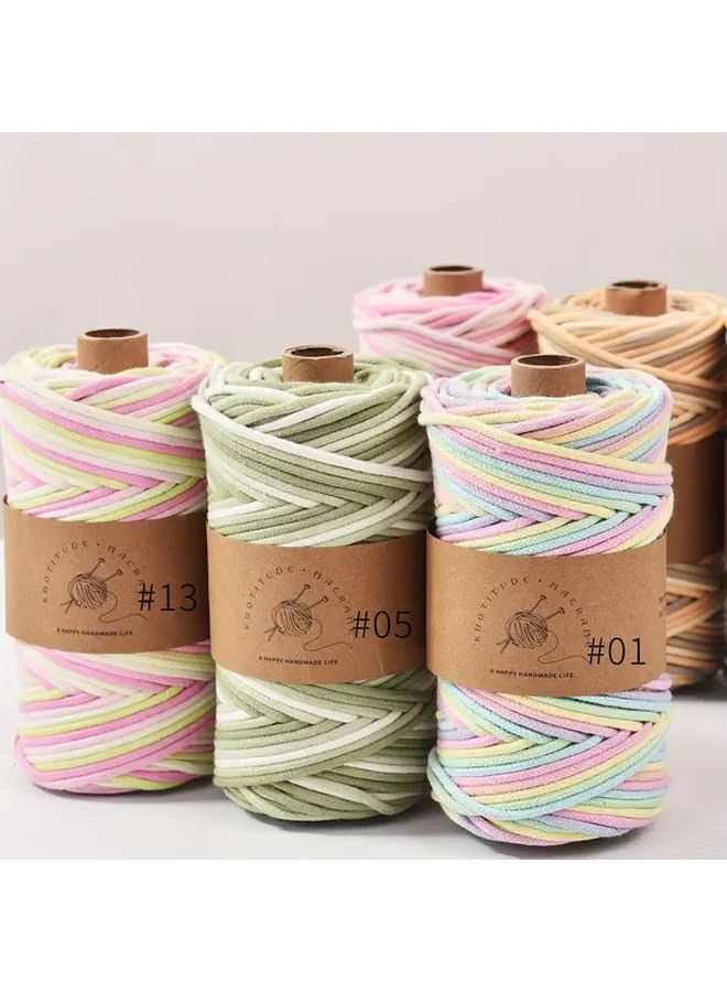 3mm Multicolor Gradient Braided Rope 6 Ice Blue Soft Durable For Crochet Knitting Crafts Handmade Pastel To Neon Colors Smooth Texture - Image 5