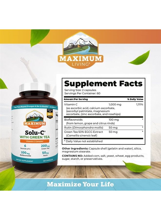 Maximum Living Solu-C with Green Tea, 120 Capsules