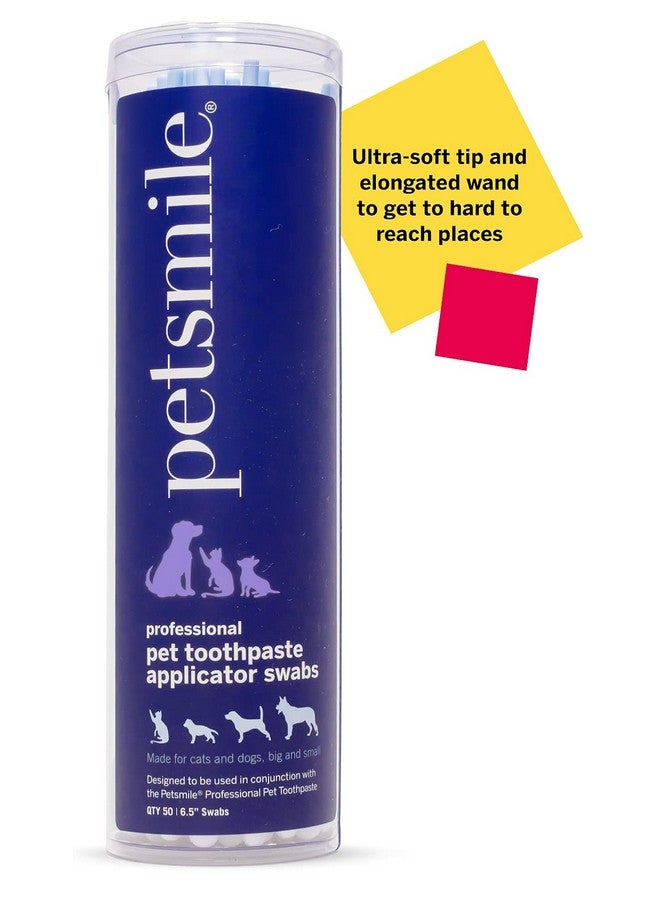 Petsmile Professional Pet Toothpaste Applicator Swabs - Cat & Dog Toothbrush Alternative - Dental Care for Small & Large Pets - Cat & Dog Teeth Cleaning - Dog Toothpaste Not Included (50 Swabs) - Image 2