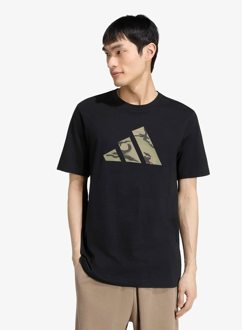 Adidas 3-Stripes Camo Logo Graphic T-Shirt