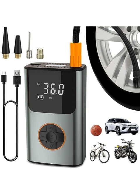 منفاخ إطارات لاسلكي 150PSI مع شاشة رقمية - كمبروسر هواء سيارات بسرعة مضاعفة للإطارات SUV/الدراجات، مضخة محمولة مع بطارية قابلة للشحن وإيقاف تلقائي (نسخة مطورة)