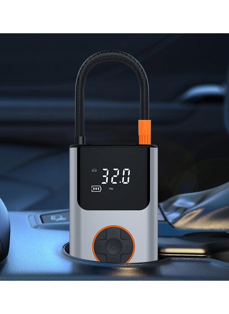 منفاخ إطارات لاسلكي 150PSI مع شاشة رقمية - كمبروسر هواء سيارات بسرعة مضاعفة للإطارات SUV/الدراجات، مضخة محمولة مع بطارية قابلة للشحن وإيقاف تلقائي (نسخة مطورة)